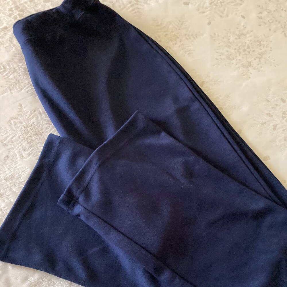 Woman Within Women's Size 16W Navy Blue Stretch Waist Casual Work Pants.